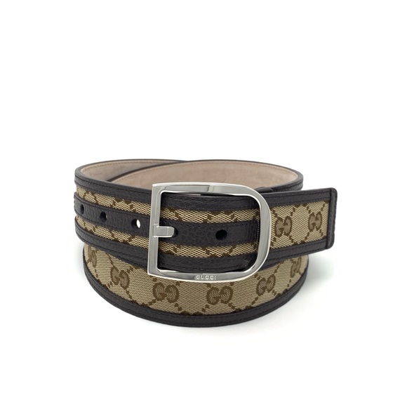 Gucci Other - Gucci Brown Leather & Canvas Belt